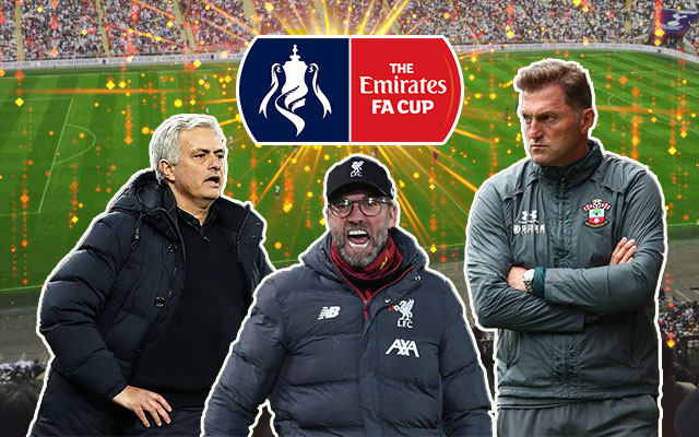 Jose Mourinho, Jürgen Klopp and Ralph Hasenhuttll The Emirates FA Cup
