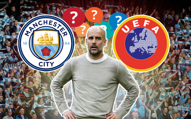 Pep Guardiola and Manchester United Logo